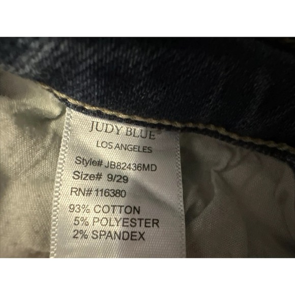 Judy Blue Jean Womens 9/29 Blue Straight Fit Raw Hem Stretch Denim DIstressed - Picture 5 of 13